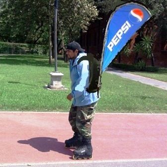 MOCHILA CON BANNER PERSONALIZADO