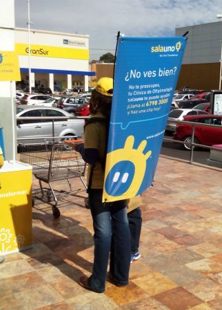 MOCHILA CON BANNER PUBLICITARIO